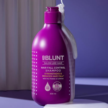 Bblunt Hair Fall Control Shampoo with Pea Protein & Caffeine for Stronger Hair-300ml