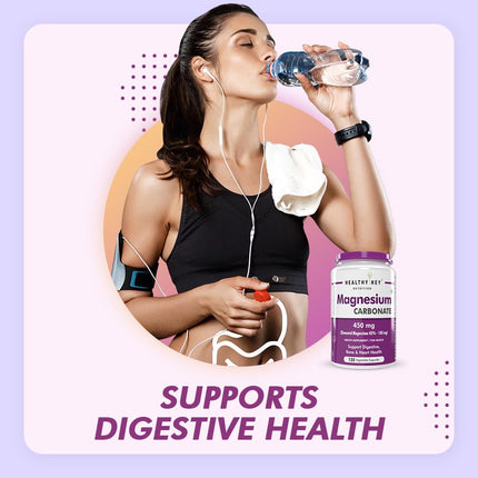 HealthyHey Nutrition Magnesium Carbonate 450mg - 120 Vegetable Capsules
