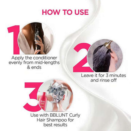 BBLUNT Curly Hair Conditioner With Coconut Water & Jojoba Oil -250 millilitre