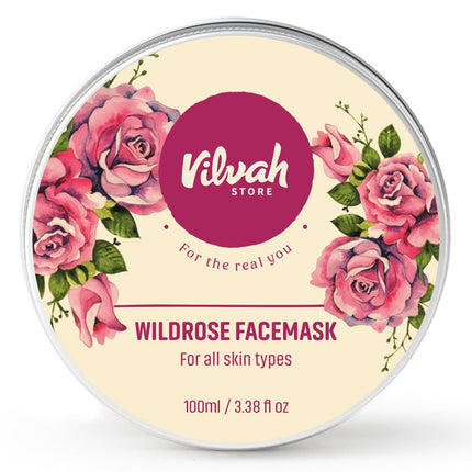 Vilvah Store Wild Rose Face Mask  With Aloe Vera And Rose Water-100gm