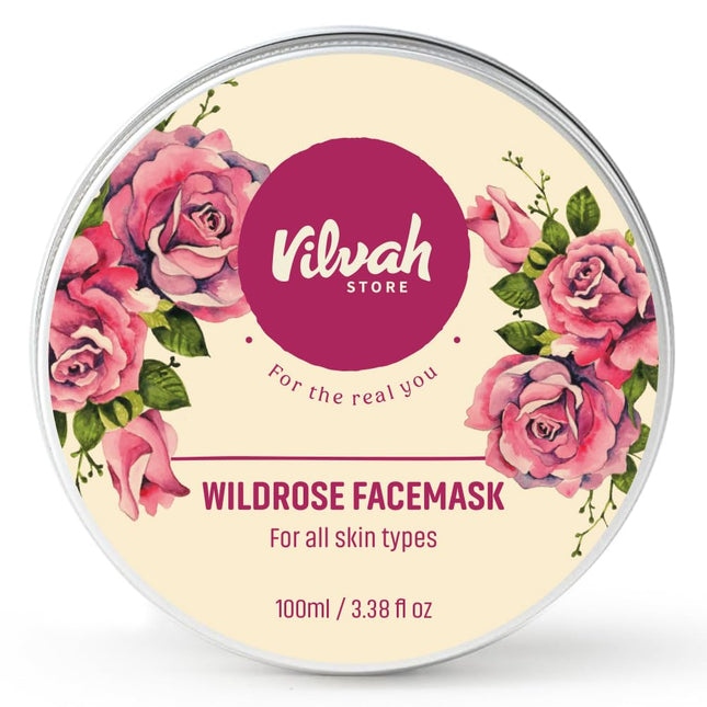 Vilvah Store Wild Rose Face Mask  With Aloe Vera And Rose Water-100gm