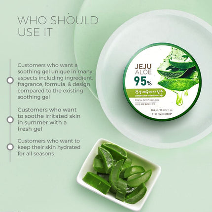 The Face Shop Non-Sticky Transparent 3 in 1 Aloe Fresh Soothing gel-300ml