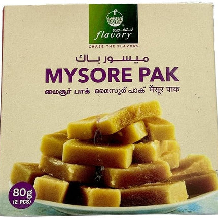 Traditional Ghee Mysore Pak, Handcrafted Indian Sweet with Pure Ghee, Soft & Crumbly Texture, 2 Pieces, 80g