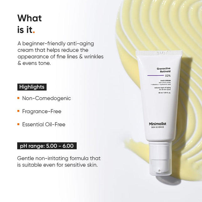 Minimalist 2% Retinoid Anti Ageing Night Cream -30ml