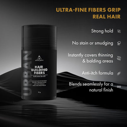UrbanGabru Hair Building Fibers – Natural Black-12g