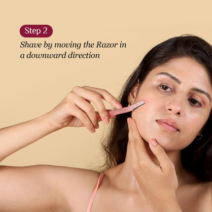 Carmesi All-in-One Face Shaving Kit for Women | 1 Pre-Shave Balm + 3 Reusable Face Razors + 1 Aftershave Roll On