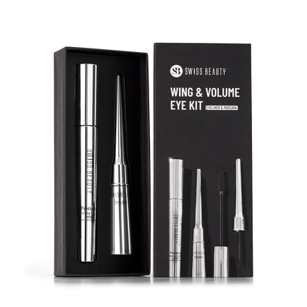 SWISS BEAUTY Liquid Metallic Wing & Volume Kit | Mascara + Eyeliner-12.5g