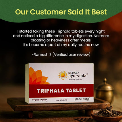 Kerala Ayurveda Triphala Churna Tablets | Ayurvedic Gut Health & Constipation Relief-100Tablets