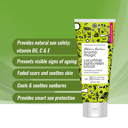 Aroma Magic Cucumber SPF 30 Sunscreen Lotion 50 ml | for Normal to Sensitive Skin