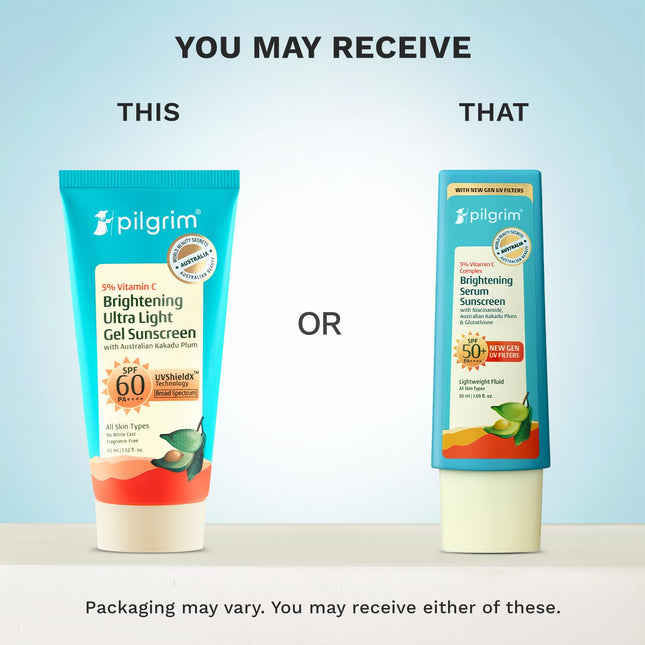 Pilgrim 5% Vitamin C Complex Brightening Serum Sunscreen SPF 50+ PA++++ with Glutathione & Niacinamide - 50ml