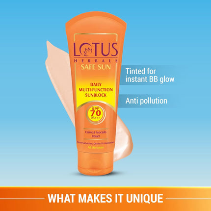 Lotus Herbals Sunscreen SPF 70 PA+++ - 60 grams Cream