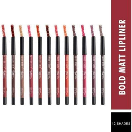 Swiss Beauty Bold Matt Lip Liner | Set of 12 -19.2gm