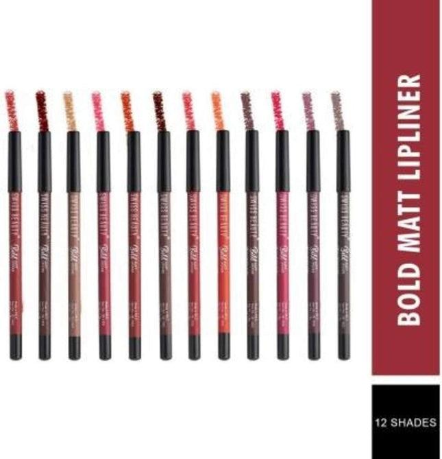 Swiss Beauty Bold Matt Lip Liner | Set of 12 -19.2gm