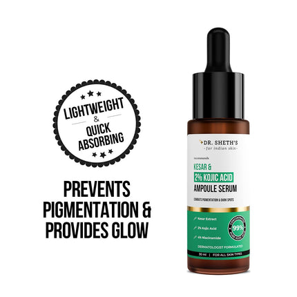 Dr. Sheth's Kesar & 2% Kojic Acid Ampoule Serum-30 ml