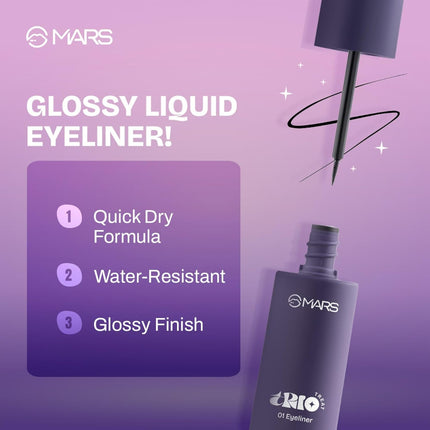MARS TRIO Treat 3-IN-1 Eye Makeup Kit with Eyeliner, Mascara & Eyeshadow -24.50gm