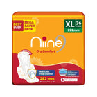 Niine Dry Comfort XL Sanitary Pads for Women |36 Pads, Pack of 1| 282 mm