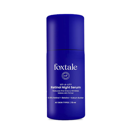 Foxtale 0.15% Beginner Friendly Retinol Night Serum | Anti-Aging Night Cream All Skin Types - 10 ml
