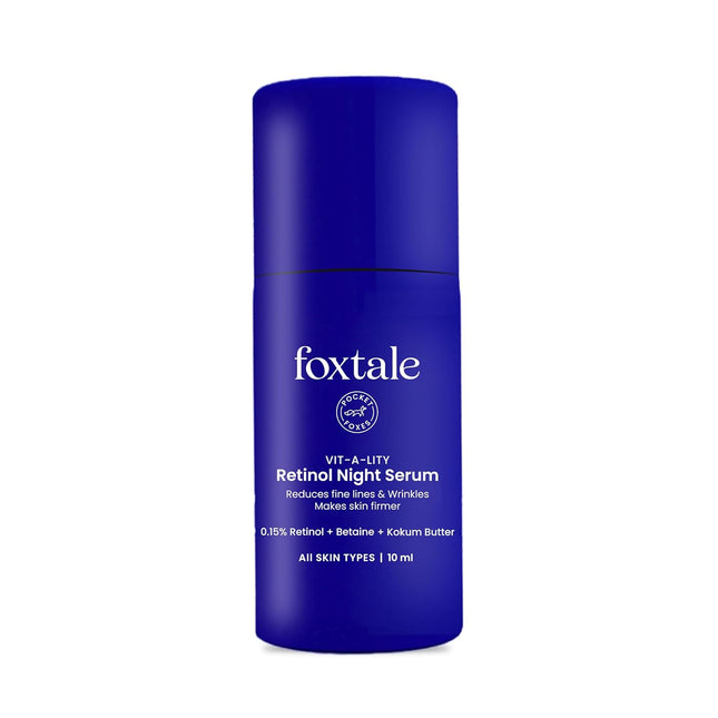 Foxtale 0.15% Beginner Friendly Retinol Night Serum | Anti-Aging Night Cream All Skin Types - 10 ml