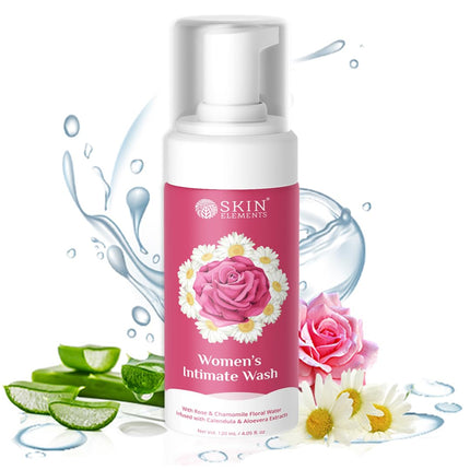 Skin Elements Intimate wash for Women 120 ml | with Rose Water, Chamomile, Calendula & Aloe Vera