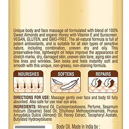 Joy Honey & Almonds Body Oil with Vitamin E & Sunscreen-200 ml