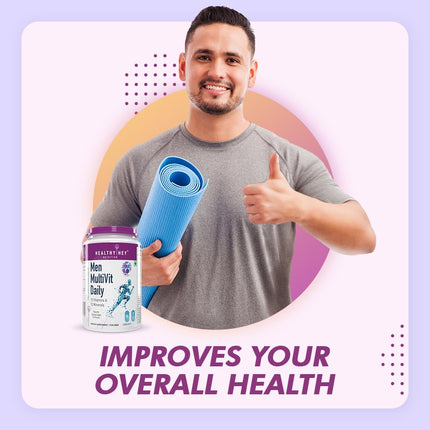 HealthyHey Nutrition MultiVitamin for Men - Multi-Vit Daily - 13 Vitamins & 12 Minerals - 90 Capsules