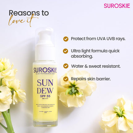 SUROSKIE SUN DEW SPF 55 PA++++ (50gm) | For UVA/B Protection Sunscreen