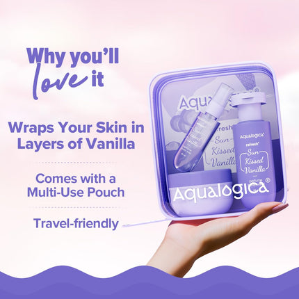 Aqualogica Refresh+ Vanilla Body Care Gift Set for Women | Perfume Body Wash