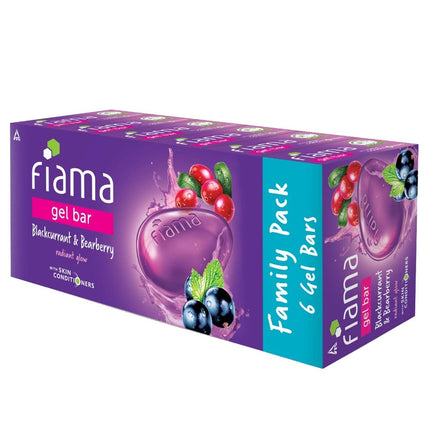 Fiama Gel Bar Blackcurrant And Bearberry 125g - Pack of 6
