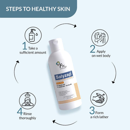 Fixderma Salyzap 2% Salicylic Acid Body Wash-100ml