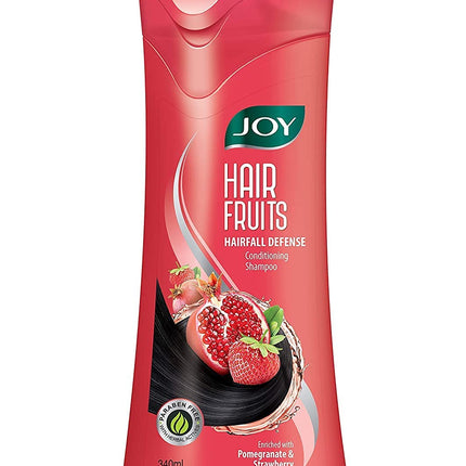 Joy Hair Fruits Hairfall Defense Conditioning Shampoo, Enriched with Pomegranate and Strawberry-340ml