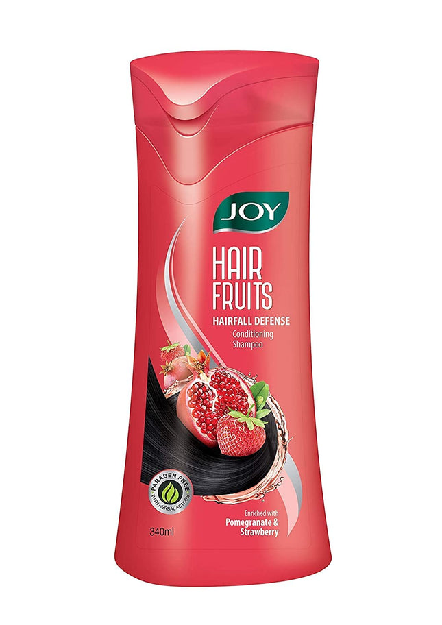 Joy Hair Fruits Hairfall Defense Conditioning Shampoo, Enriched with Pomegranate and Strawberry-340ml