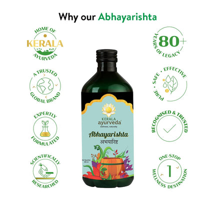 Kerala Ayurveda Abhayarishta Bowel wellness | Constipation Relief- 450ml