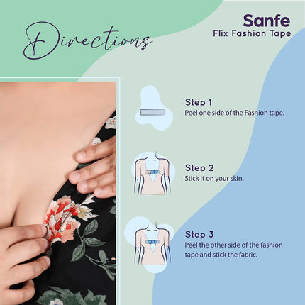 Sanfe Flix Fashion & Fabric Tape, 36 Piece Double Sided Body Tape