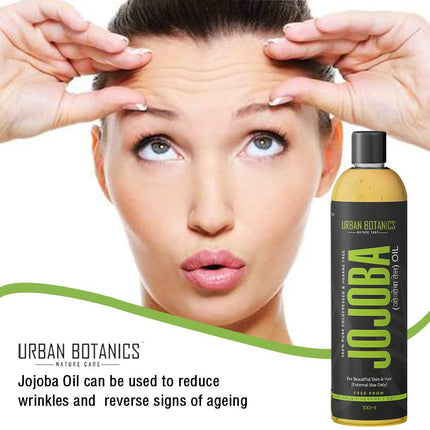 UrbanBotanics Cold Pressed Jojoba Oil for Skin & Hair - Virgin & Unrefined - 100ml