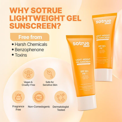 Sotrue Lightweight Gel Sunscreen SPF 50+ PA+++ for Face-50ml