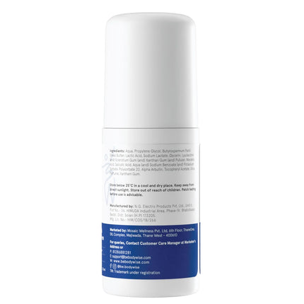 Be Bodywise 4% Aha Bha Underarm Roll On | with 2% Lactic Acid, 1% Mandelic Acid, 1% Salicylic Acid | 50 ml