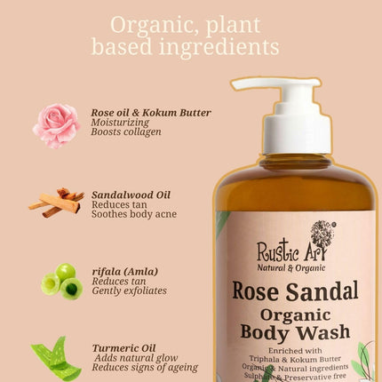 Rustic Art Rose Sandal Body Wash | For Women & Men | 300ml