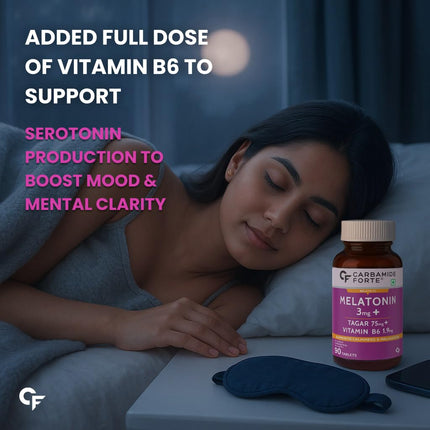Carbamide Forte Melatonin 3mg with Tagara 75mg - 90 Tablets