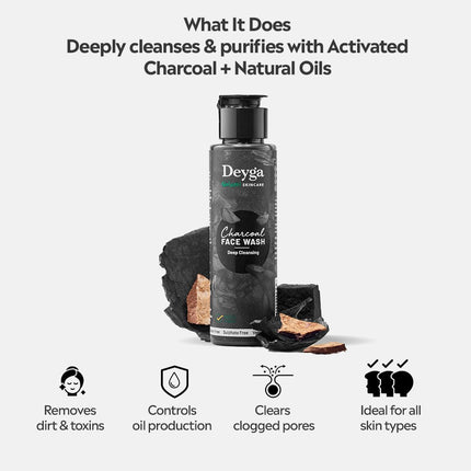 Deyga Charcoal Face Wash All Skin Types (100ml)