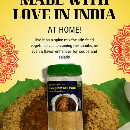 Flavory Horse Gram Podi, Nutritious & Flavorful Spice Blend, High in Protein & Fiber, Ideal for Idlis, Dosas, and More, 250g