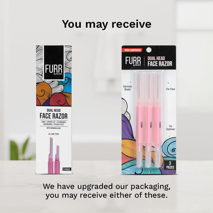 FURR Face & Eyebrow Razor for Women Facial Hair with Dual Blade Head 3N