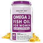HealthyHey Nutrition Omega 3 Fish Oil 60 Softgel Capsules