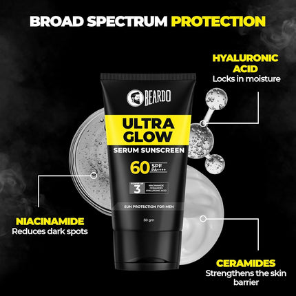 Beardo Ultra Glow Serum Sunscreen SPF 60+ PA++++ 50g