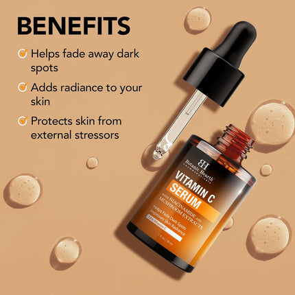 Botanic Hearth 15% Vitamin C Face Serum with Niacinamide, Hyaluronic Acid, Allantoin, Cica, Ferulic Acid & Vitamin E-30ml