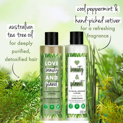 Love Beauty And Planet Tea Tree Peppermint & Vetiver Sulfate Free Purifying Shampoo-200ml
