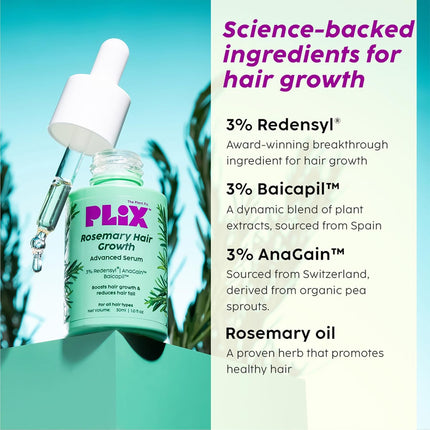 The Plant Fix Plix Rosemary Hair Growth Serum with 3% Redensyl, 4% AnaGain, 3% Baicapil, 30 ml
