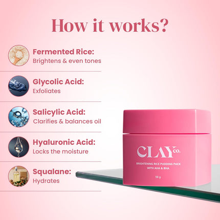 Clayco Detan Rice Face Pack with AHA & BHA -50g