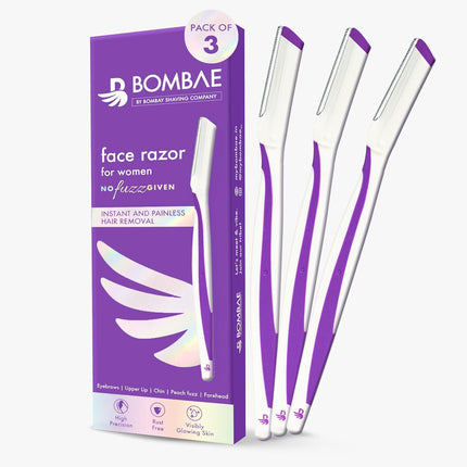 Bombae Reusable Face Razor Woman Facial Hair - 3 Eyebrow Razor|