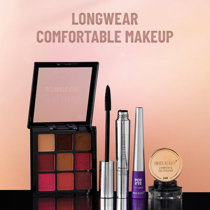 Swiss Beauty Waterproof Eyebrow & Gel Eyeliner 2 In 1 With Brush-7g