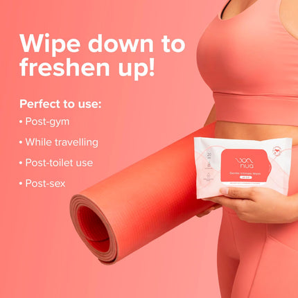 Nua Gentle Intimate Wipes | Fragrance Free -20 Wipes